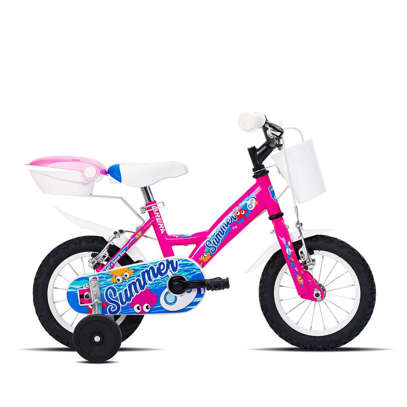Bicicletta 12 Pollici Bambina SUMMER 1V con Rotelle e Cestino