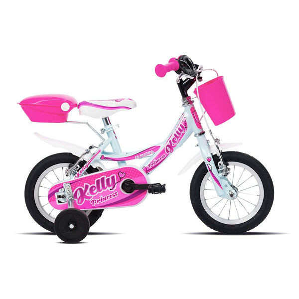 Bicicletta 12 Pollici Bambina KELLY PRINCESS con Rotelle e Cestino