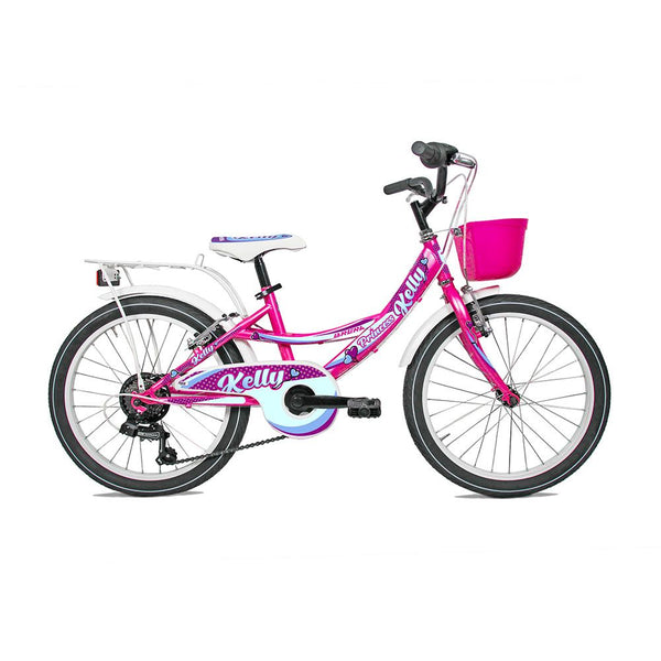 Bici Bambina 20 Pollici KELLY PRINCESS 6V con Portapacchi e Borraccia – Rosa BRERA