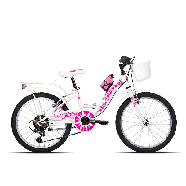 Bici Bambina 20 Pollici FLORA 6V con Cavalletto, Borraccia e Portapacchi – BRERA