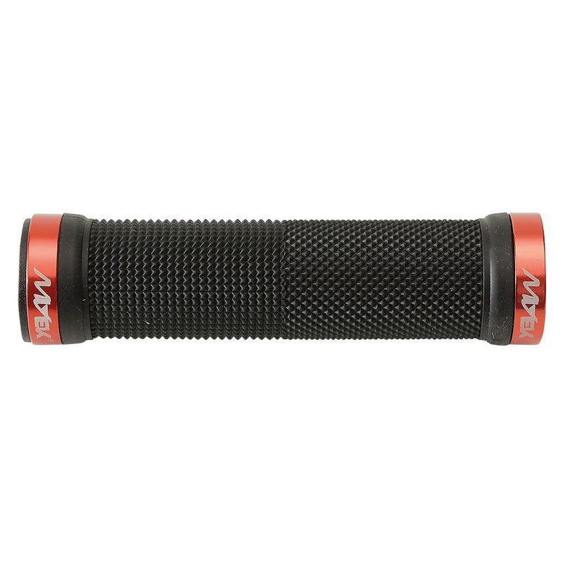 Manopola MTB LOCKRING in Gomma con Doppio Bloccaggio Rosso/Nero