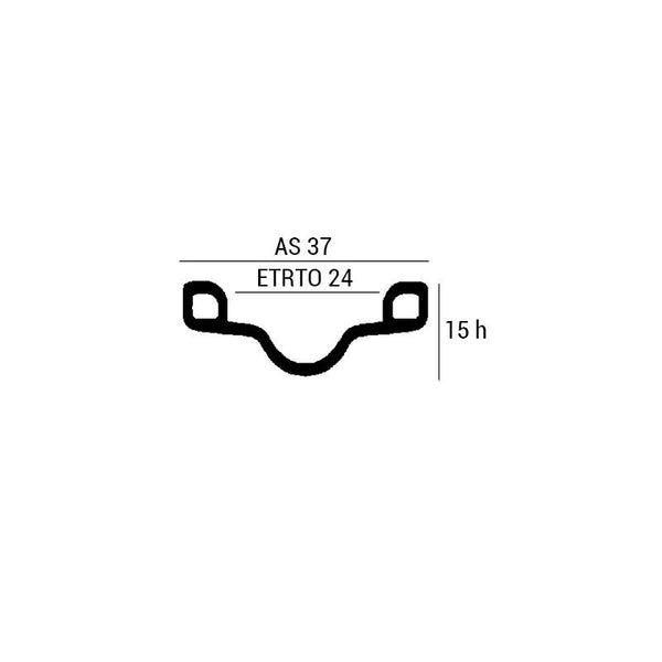 Cerchio 26 R in Alluminio 1,3/8 - 36 Fori Argento