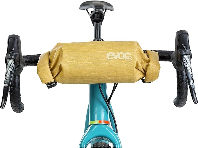 Borsello Evoc 2.5L impermeabile montato su manubrio, ideale per bikepacking